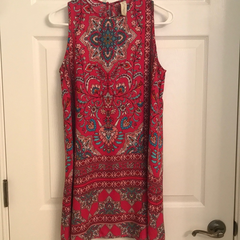 Allison Jay Women’s Tunic Dress Pink,Blue,Orange S
